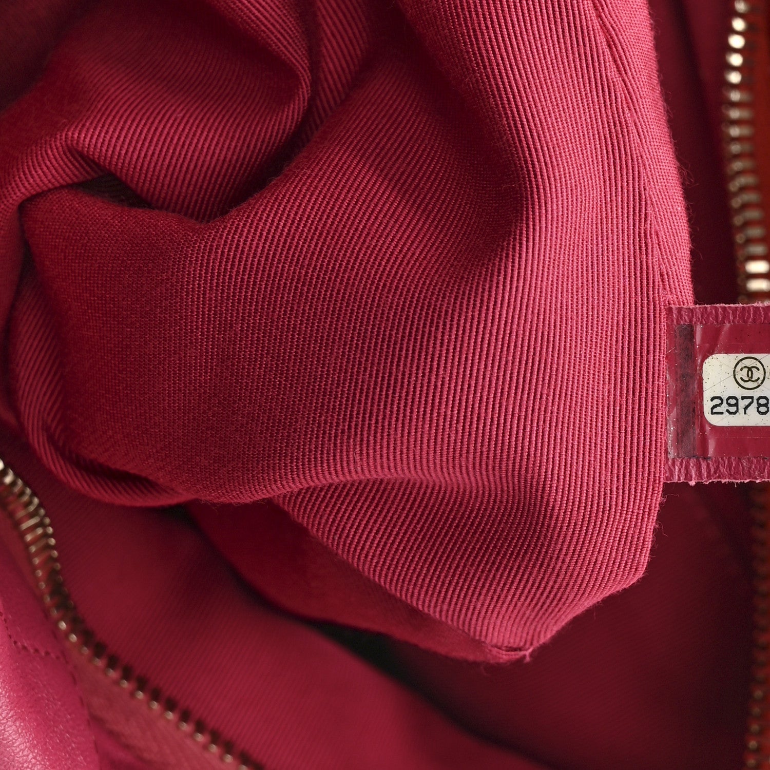 Chanel Calfskin Quilted Coco Shelter Bowling Bag Dark Pink Red