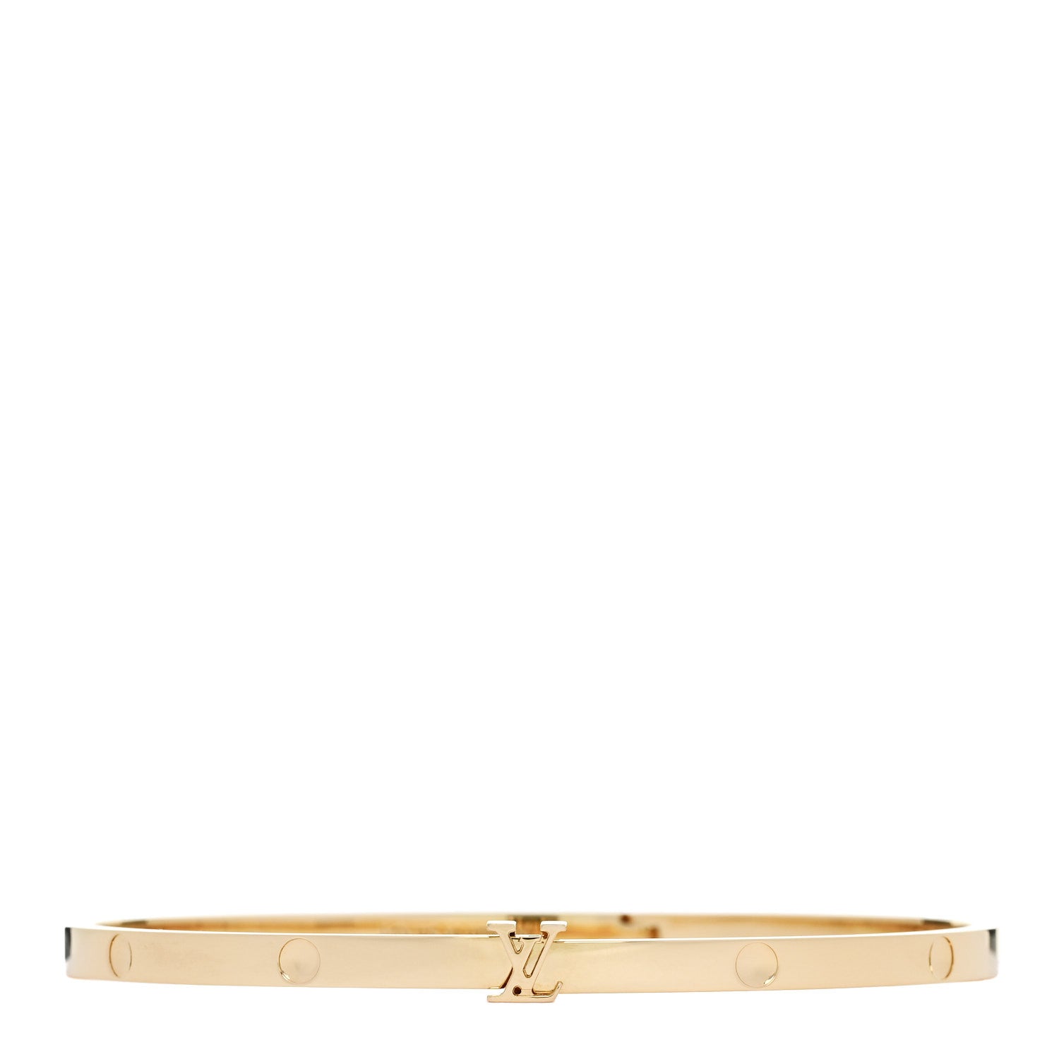 Louis Vuitton 18K Yellow Gold Empreinte Small Bangle Bracelet