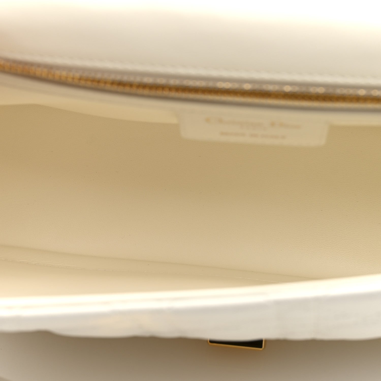Christian Dior Grained Calfskin Cannage Large Caro Bag Ivory