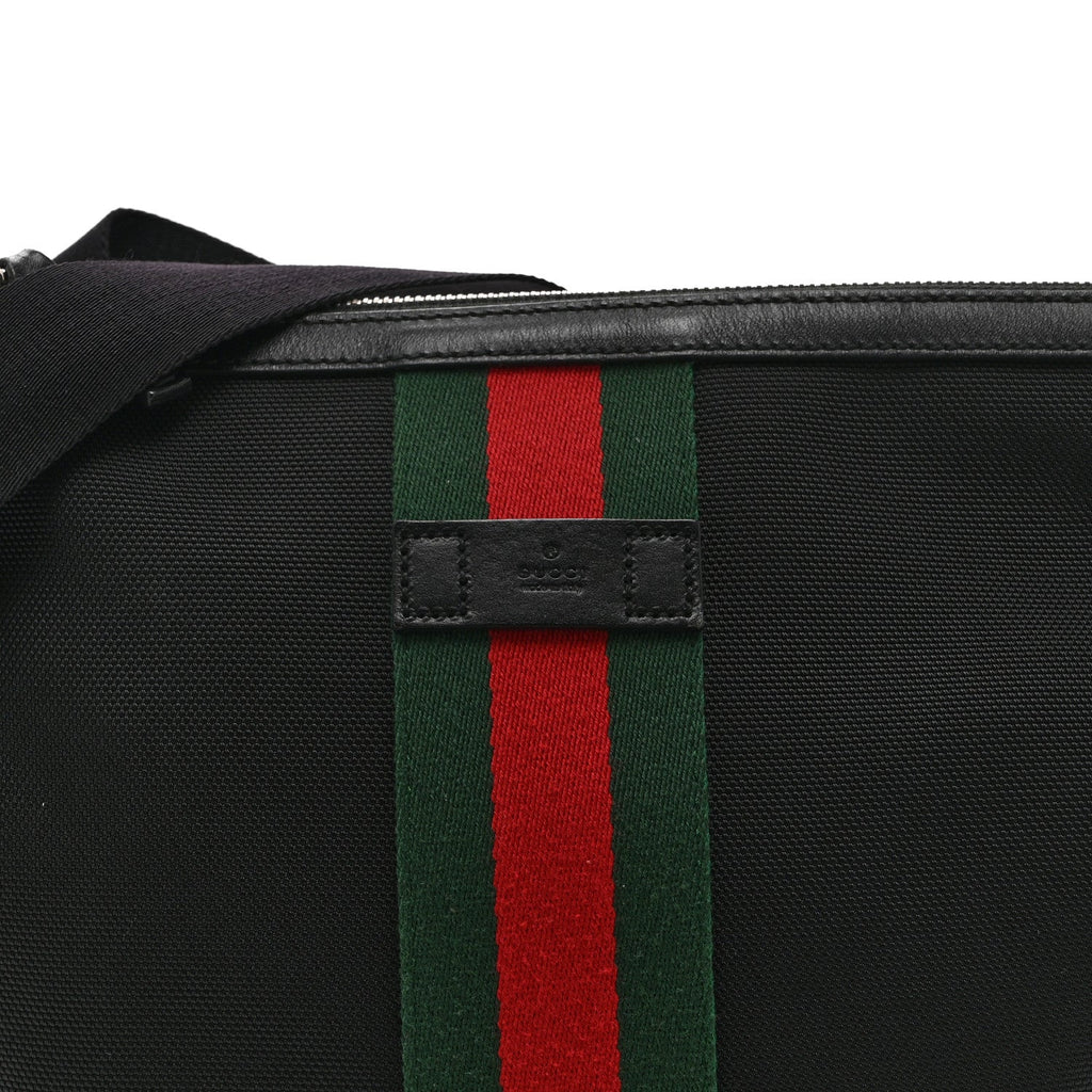 Gucci Techno Canvas Web Messenger Bag Black