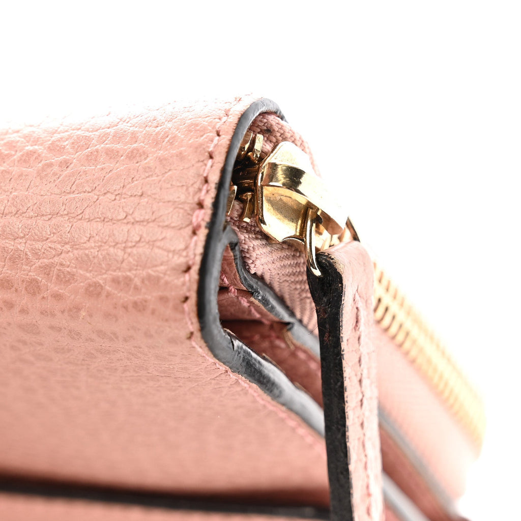 Gucci Dollar Calfskin Interlocking G Continental Wallet Soft Pink