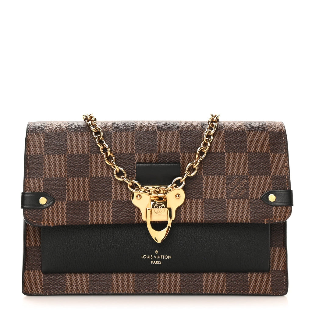 Louis Vuitton Damier Ebene Vavin Chain Wallet Black