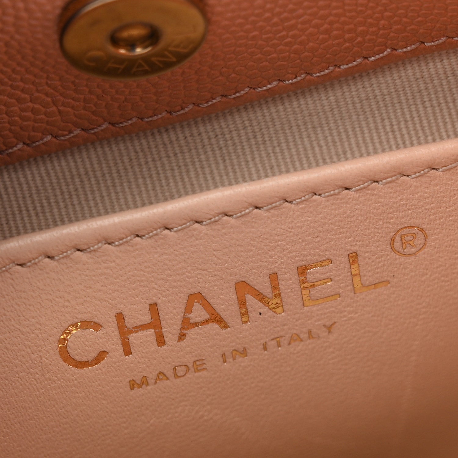 Chanel Caviar Quilted Small Wavy CC Hobo Coral