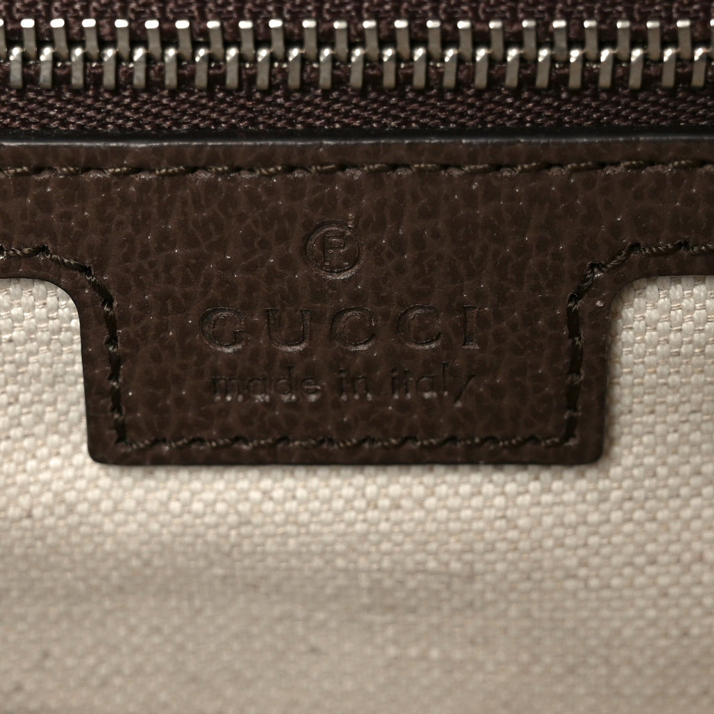 Gucci GG Supreme Web Monogram Textured Dollar Calfskin Dionysus Small Shoulder Bag Beige Ebony New Acero