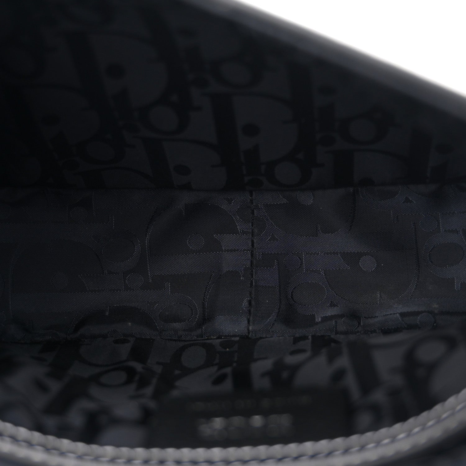 Christian Dior Grained Calfskin Saddle Messenger Bag With Strap Black
