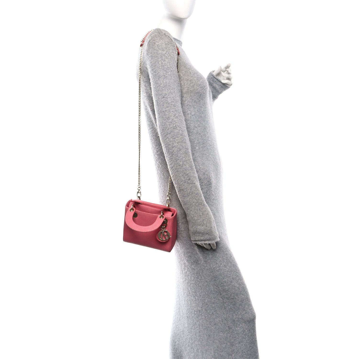 Christian Dior Lizard Mini Lady Dior Pink