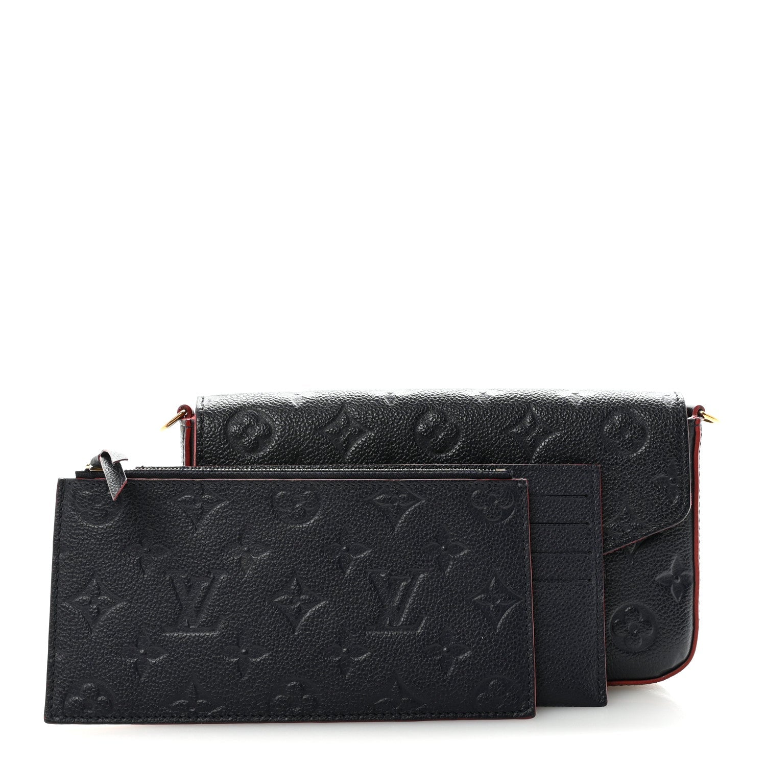 Louis Vuitton Empreinte Pochette Felicie Chain Wallet Marine Rouge