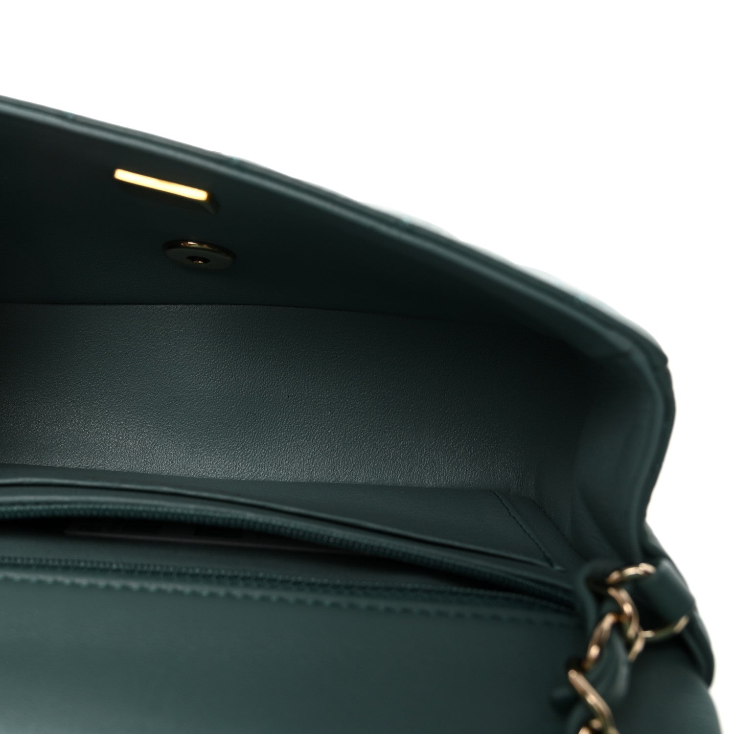 Chanel Lambskin Quilted Mini Rectangular Flap Green