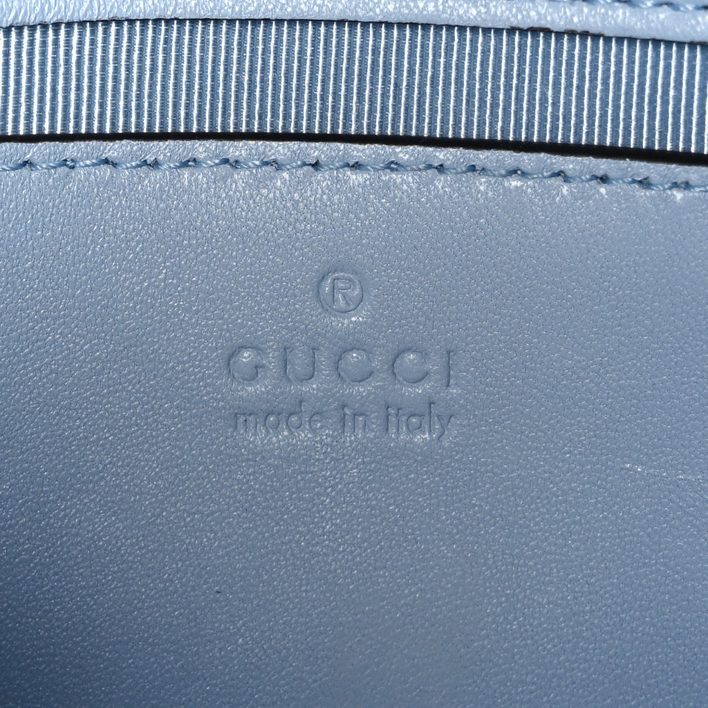 Gucci Lambskin Matelasse Small GG Marmont Shoulder Bag Porcelain Light Blue