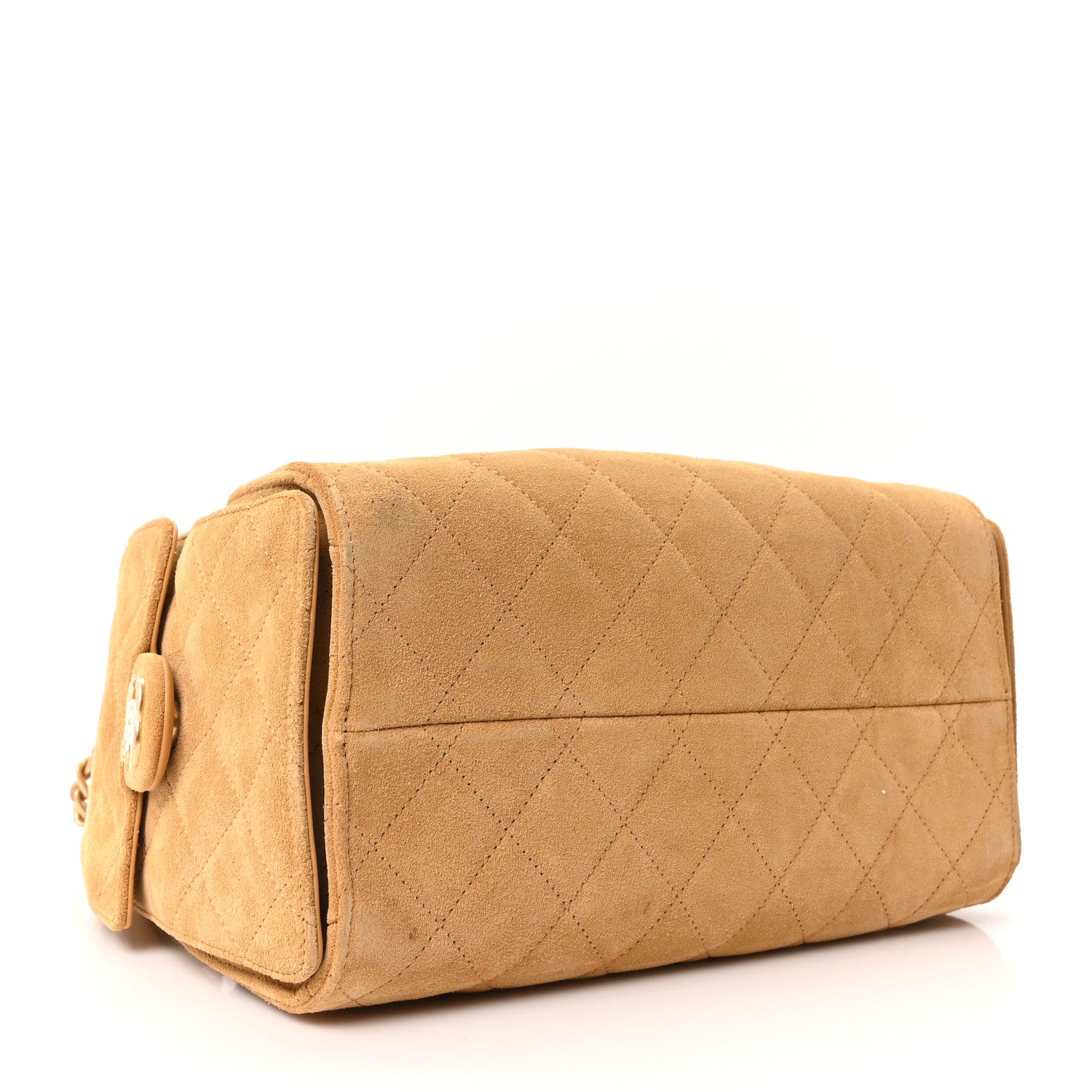 Chanel Suede Quilted Small Chanel 25 Handbag Beige