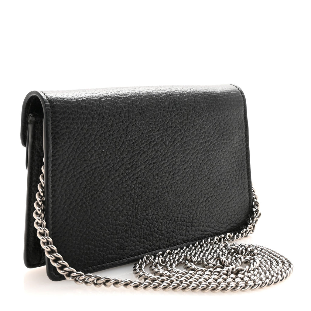 Gucci Calfskin Super Mini Dionysus Shoulder Bag Black