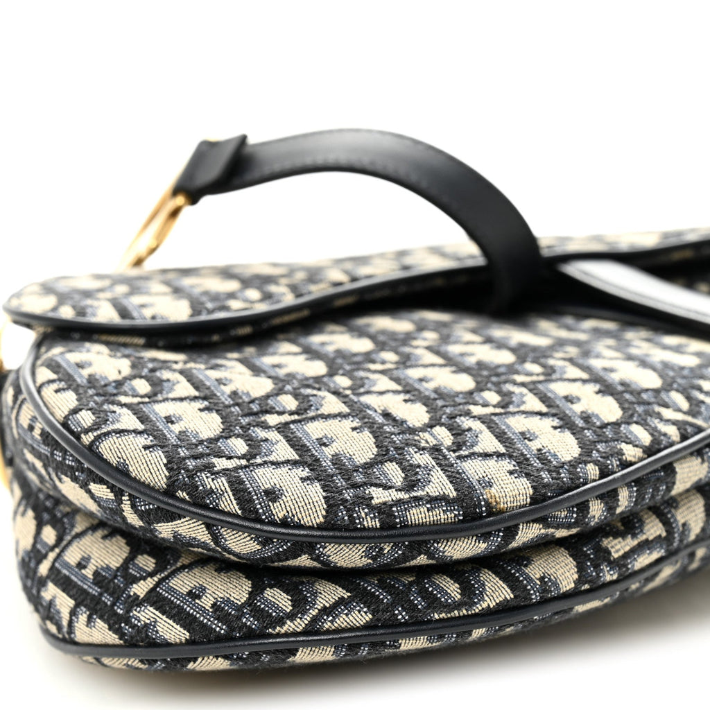 Christian Dior Oblique Saddle Bag Blue
