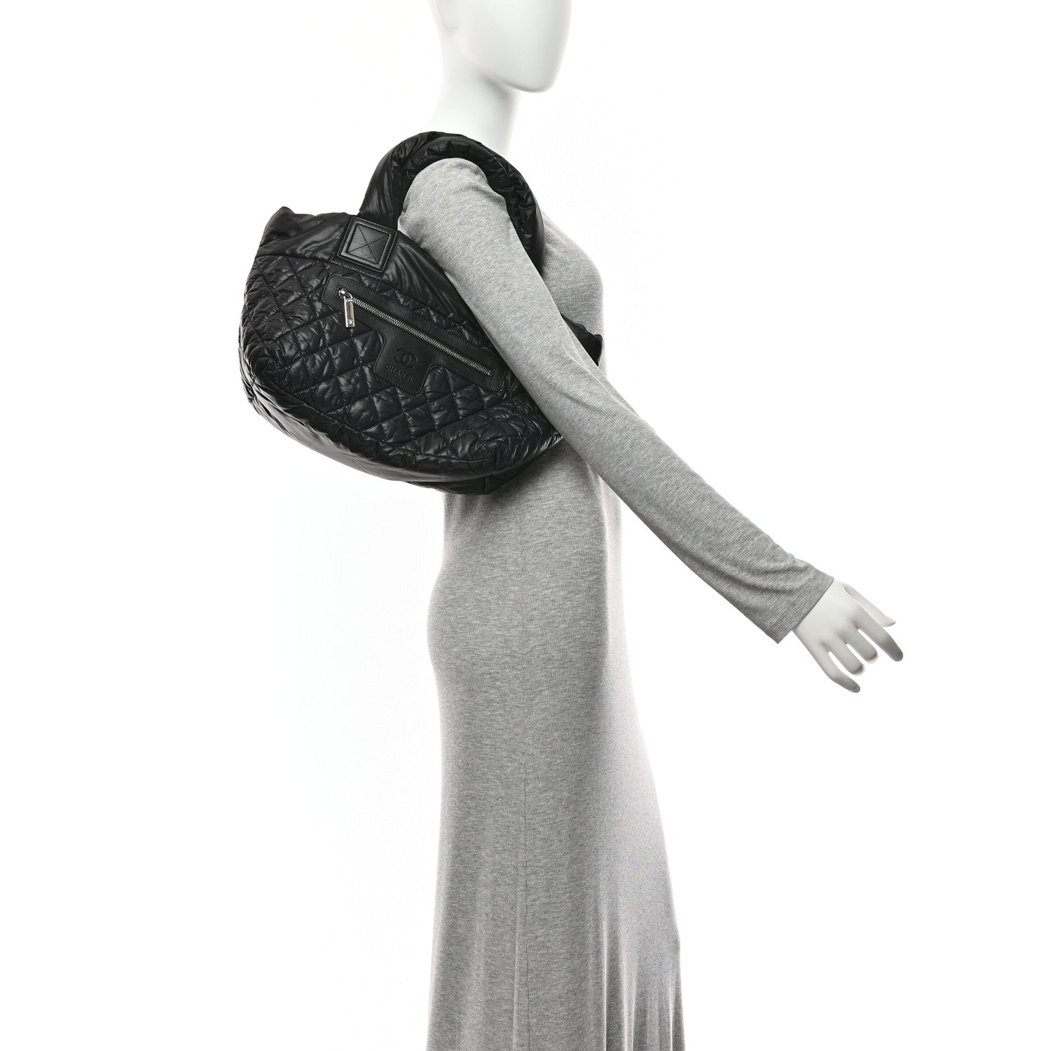 Chanel Nylon Quilted Small Coco Cocoon Tote Black