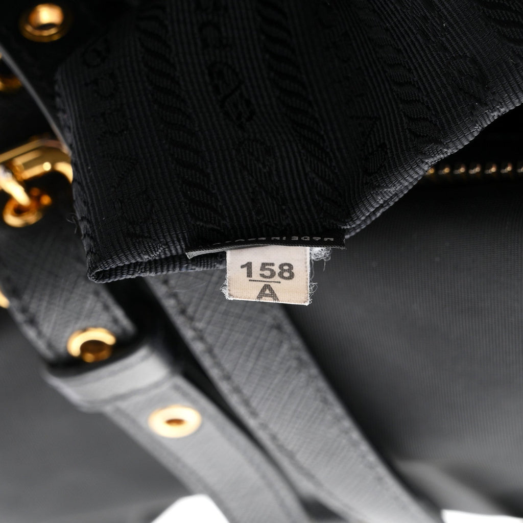 Prada Saffiano Tessuto Nylon Shopping Tote Black