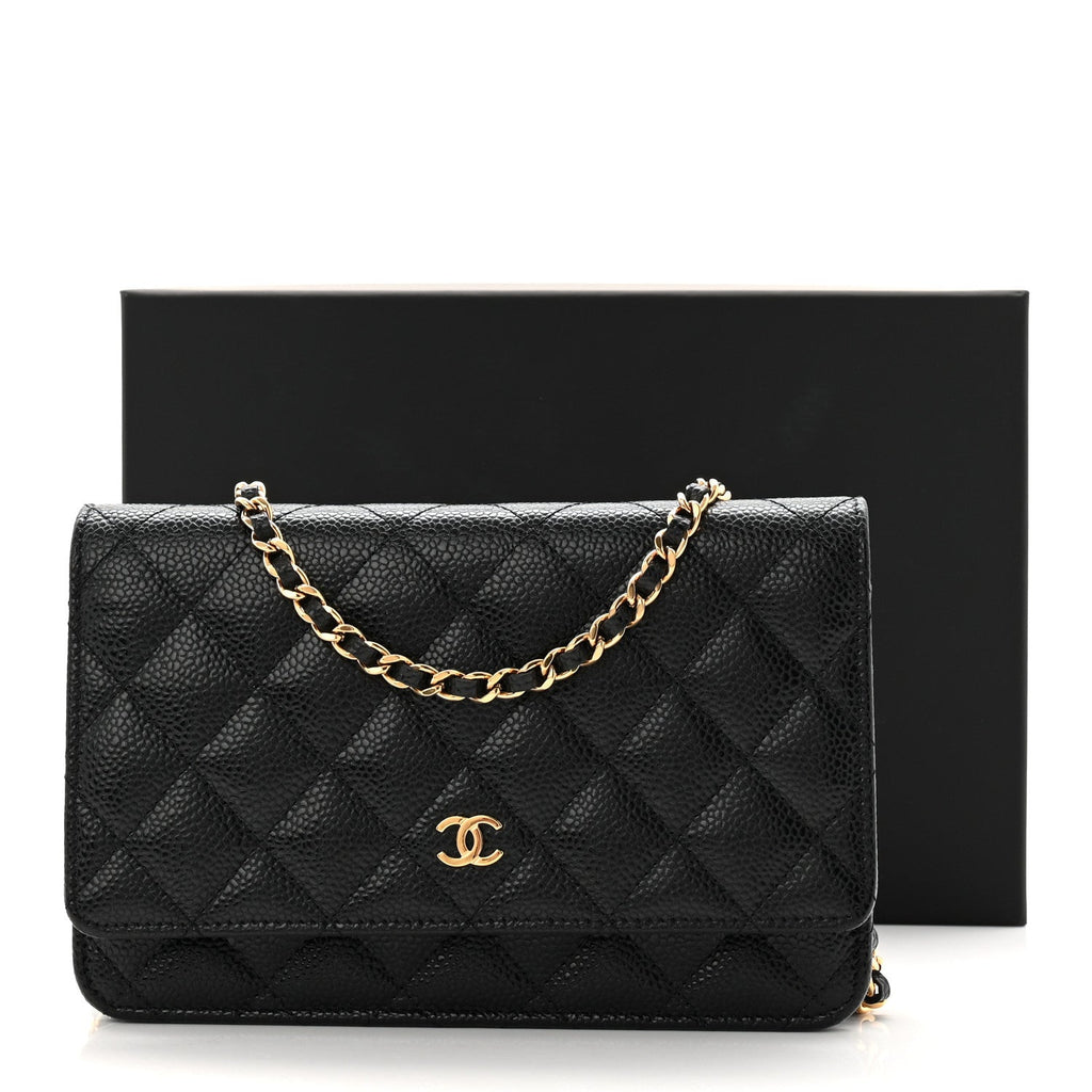 Chanel Caviar Quilted Wallet on Chain WOC Black