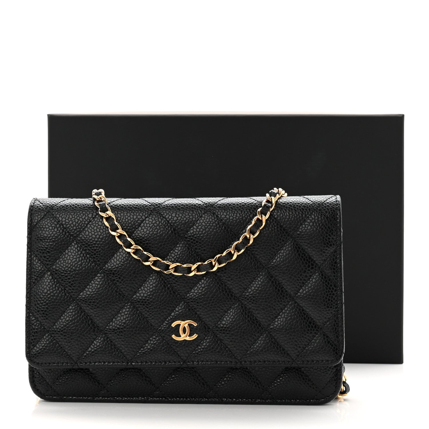 Chanel Caviar Quilted Wallet on Chain WOC Black