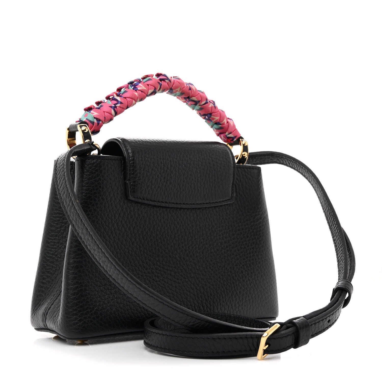 Louis Vuitton Taurillon Braided Capucines Mini Black