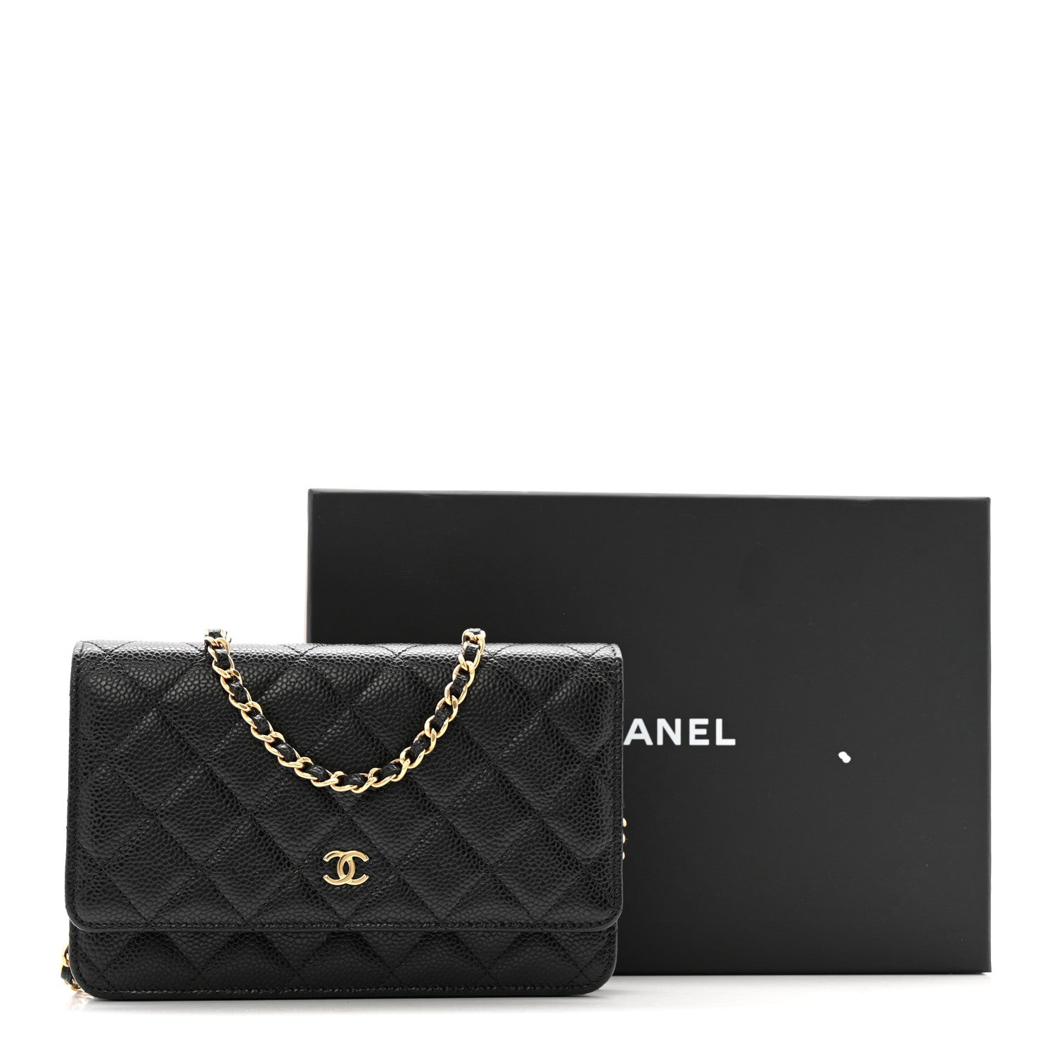 Chanel Caviar Quilted Wallet on Chain WOC Black