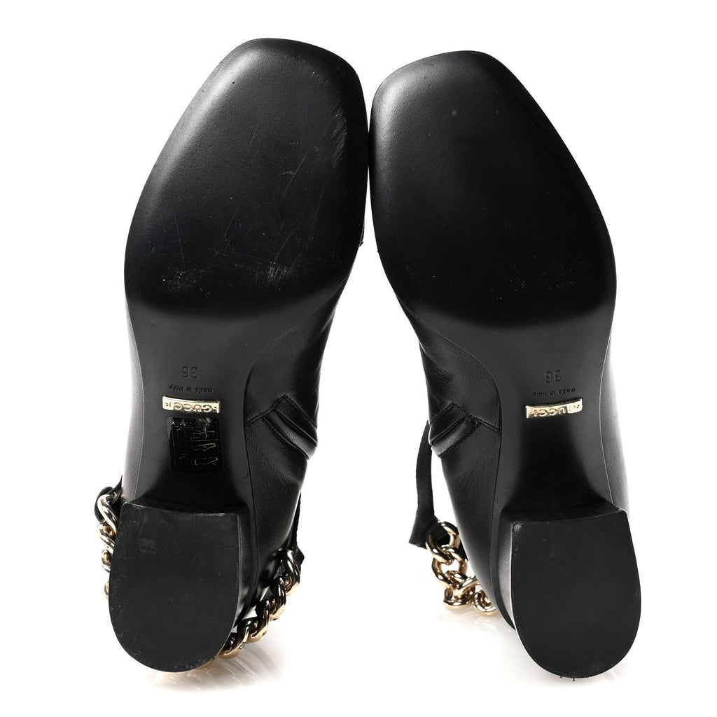 Gucci Calfskin Soho Knee Boots 36 Black