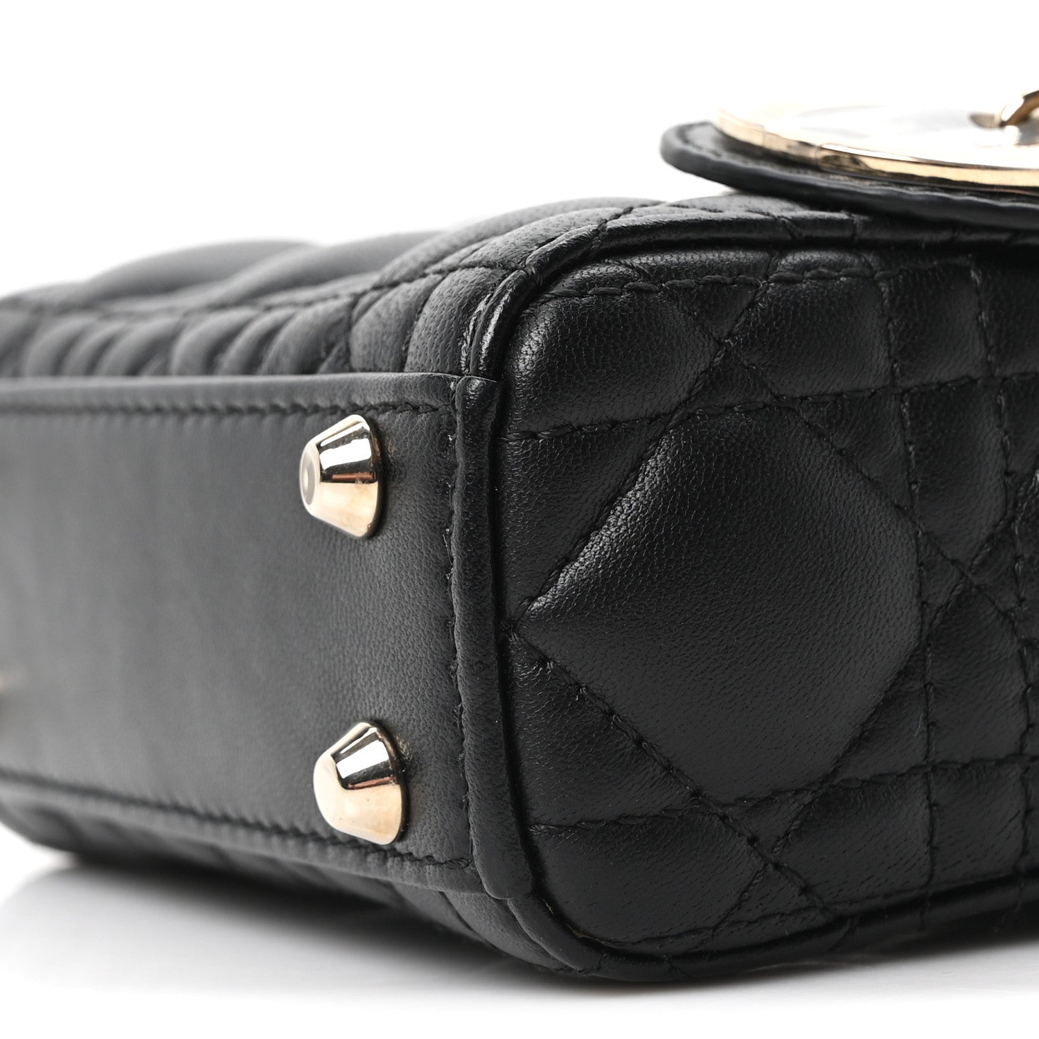 Christian Dior Lambskin Cannage Micro Lady Dior Black