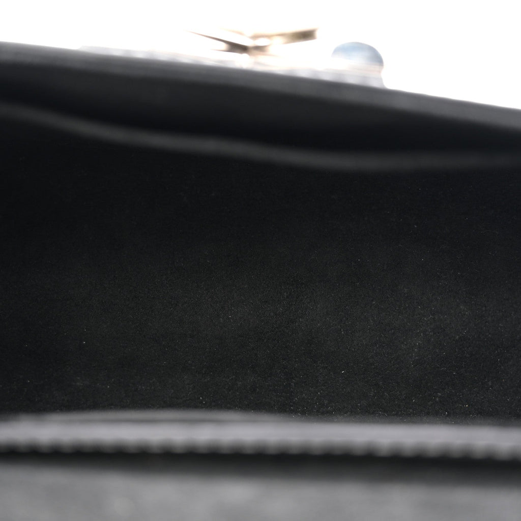 Louis Vuitton Calfskin Monogram Spaceship Embossed Twist Shoulder Bag PM Argent