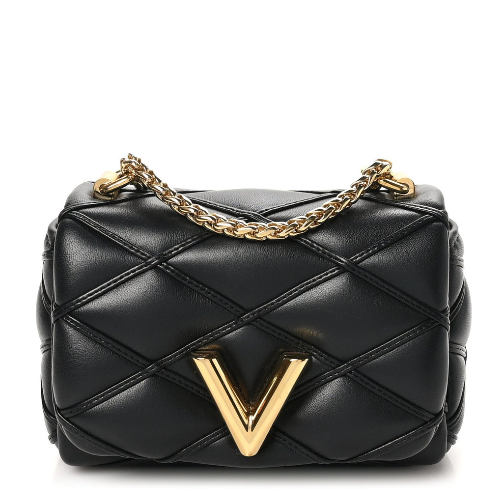Louis Vuitton Lambskin Malletage Pico GO-14 Black