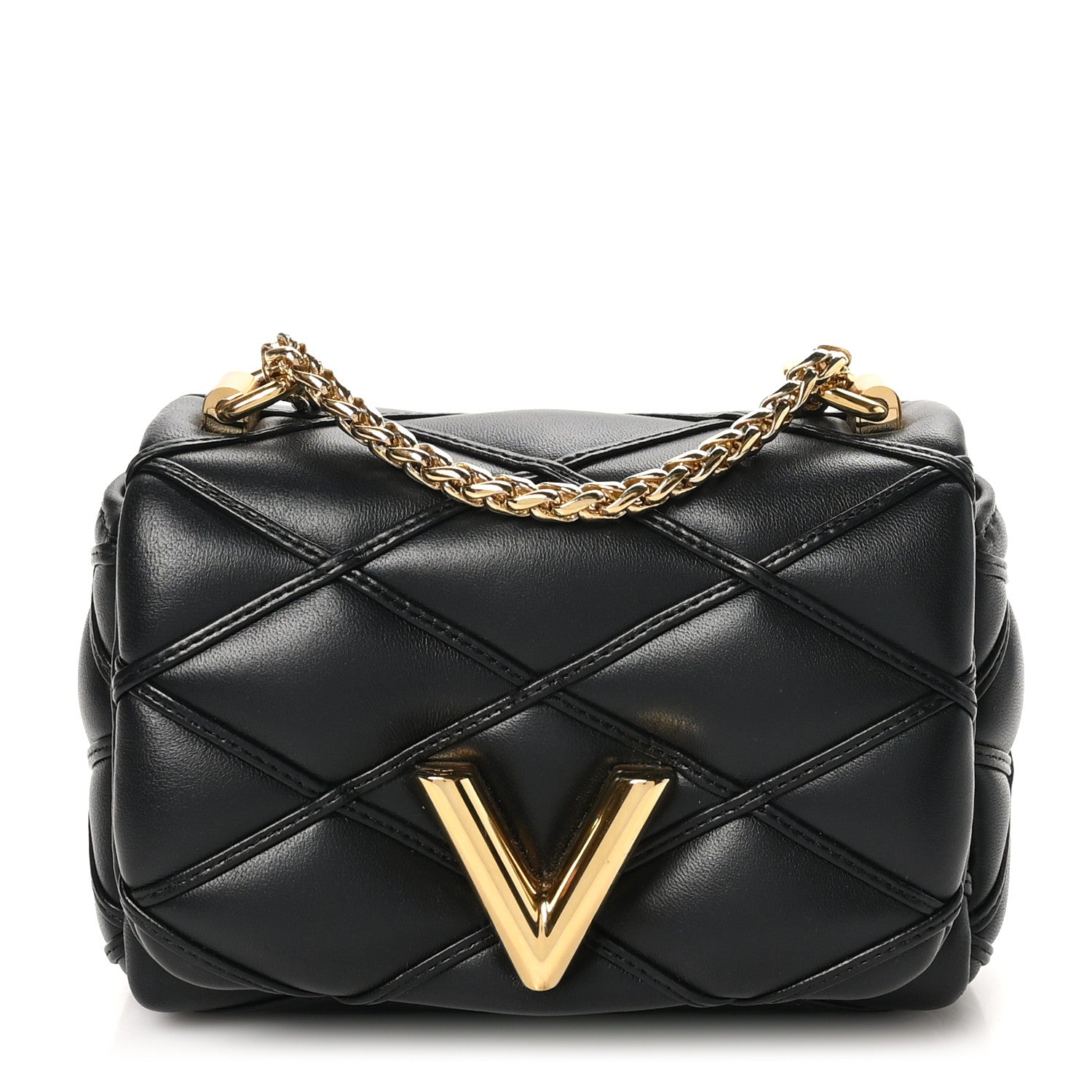 Louis Vuitton Lambskin Malletage Pico GO-14 Black