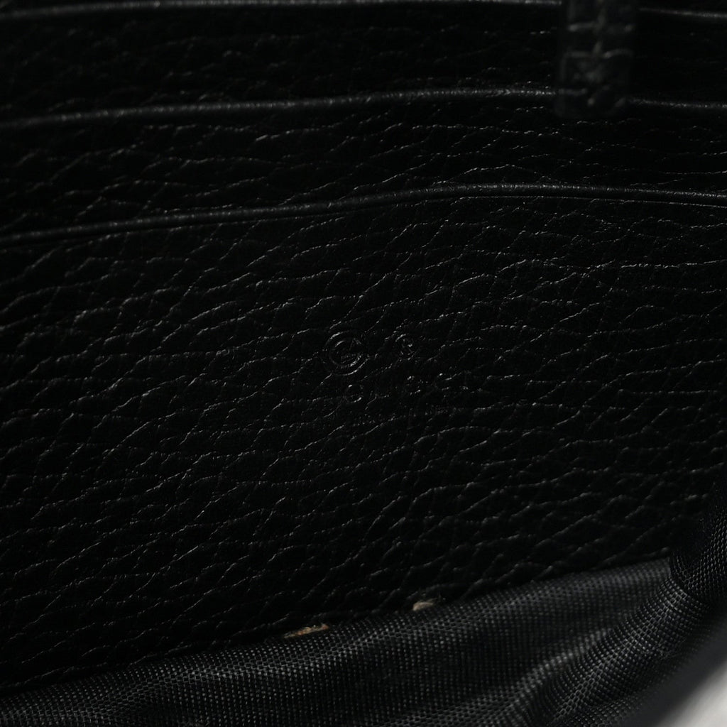 Gucci Dollar Calfskin Interlocking G Chain Wallet Black
