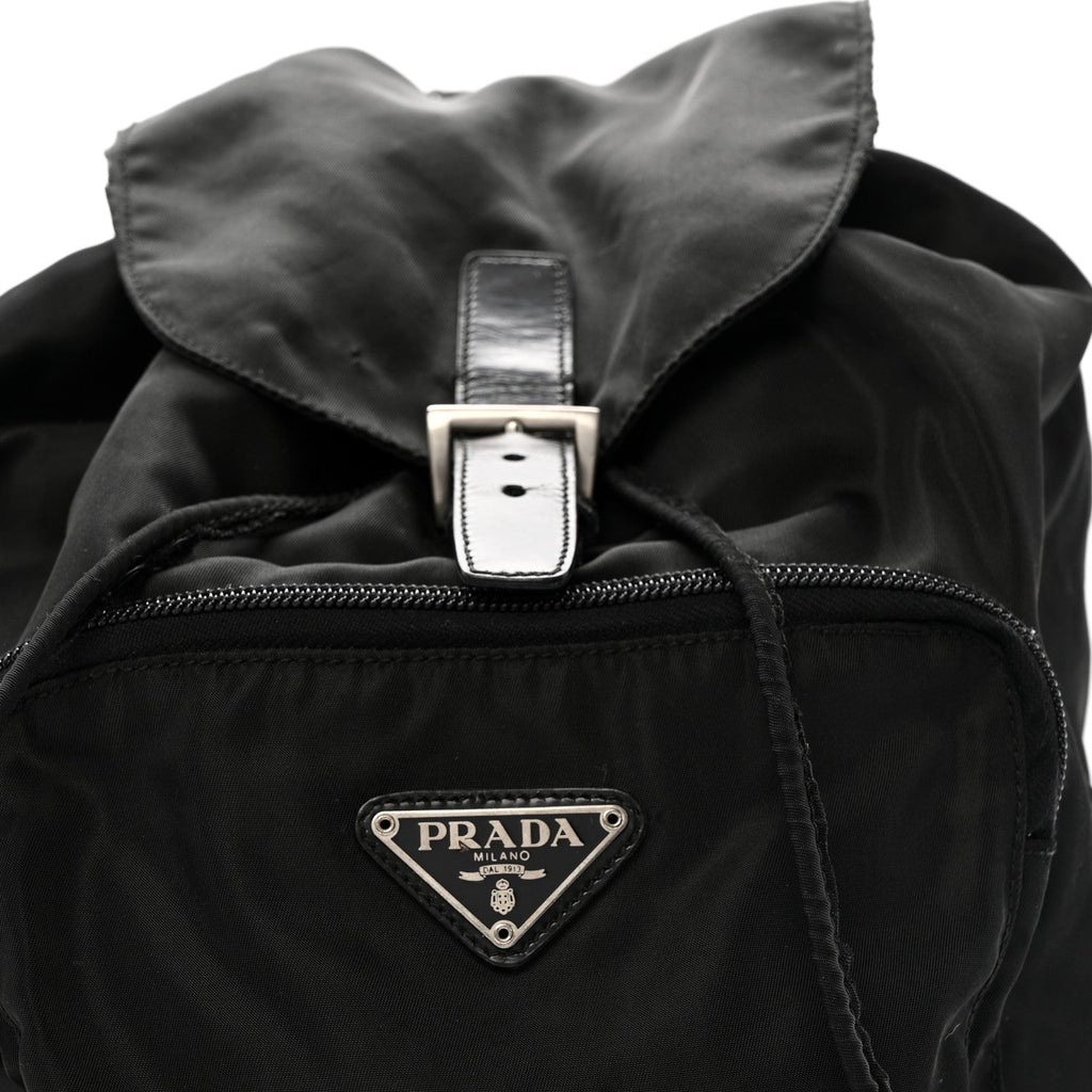 Prada Tessuto Nylon Vela Cinch Backpack Black