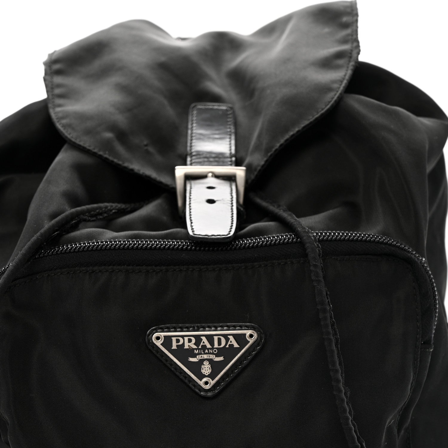 Prada Tessuto Nylon Vela Cinch Backpack Black