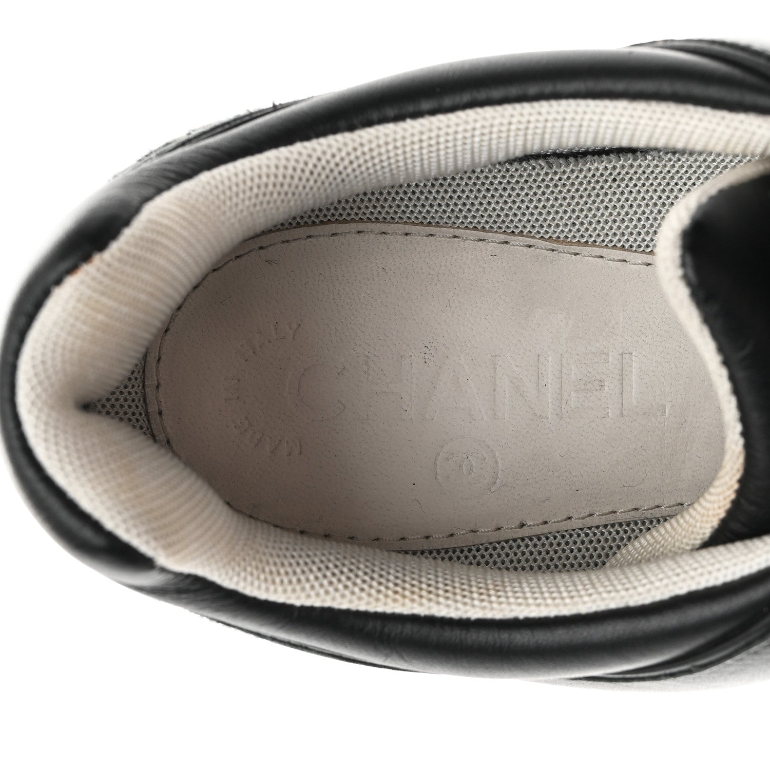 Calfskin Tweed CC Sneakers 41 Black White