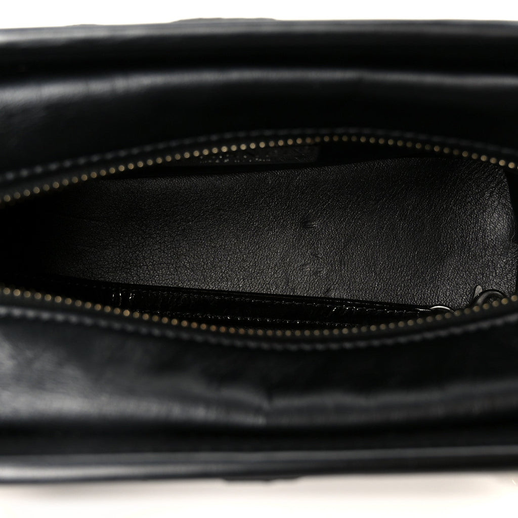 Chanel Snakeskin Patent Calfskin Small Gabrielle Hobo Black