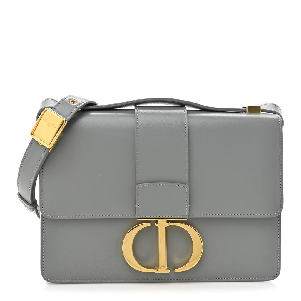 Christian Dior Box Calfskin 30 Montaigne Flap Bag Gray