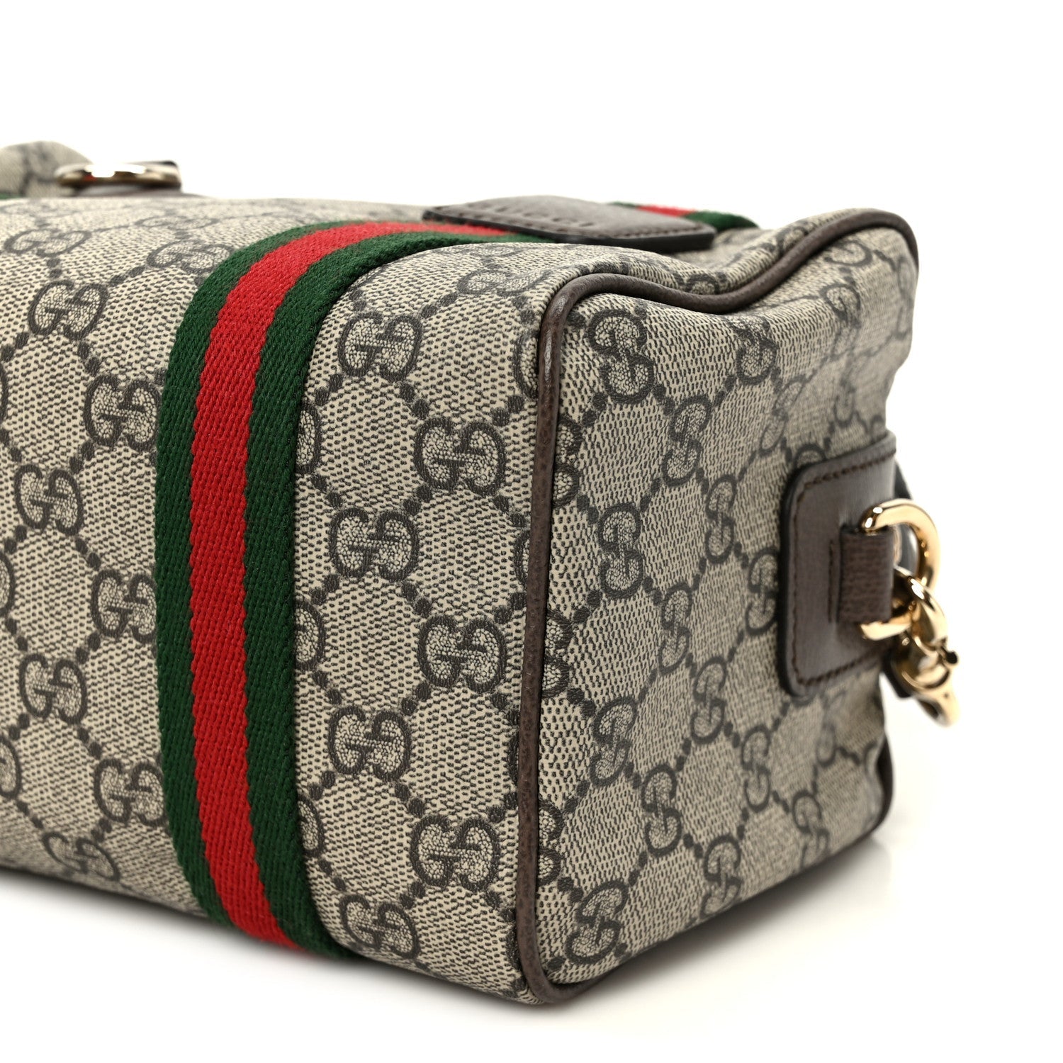 Gucci GG Supreme Web Mini GG Top Handle Bag Beige Ebony New Acero