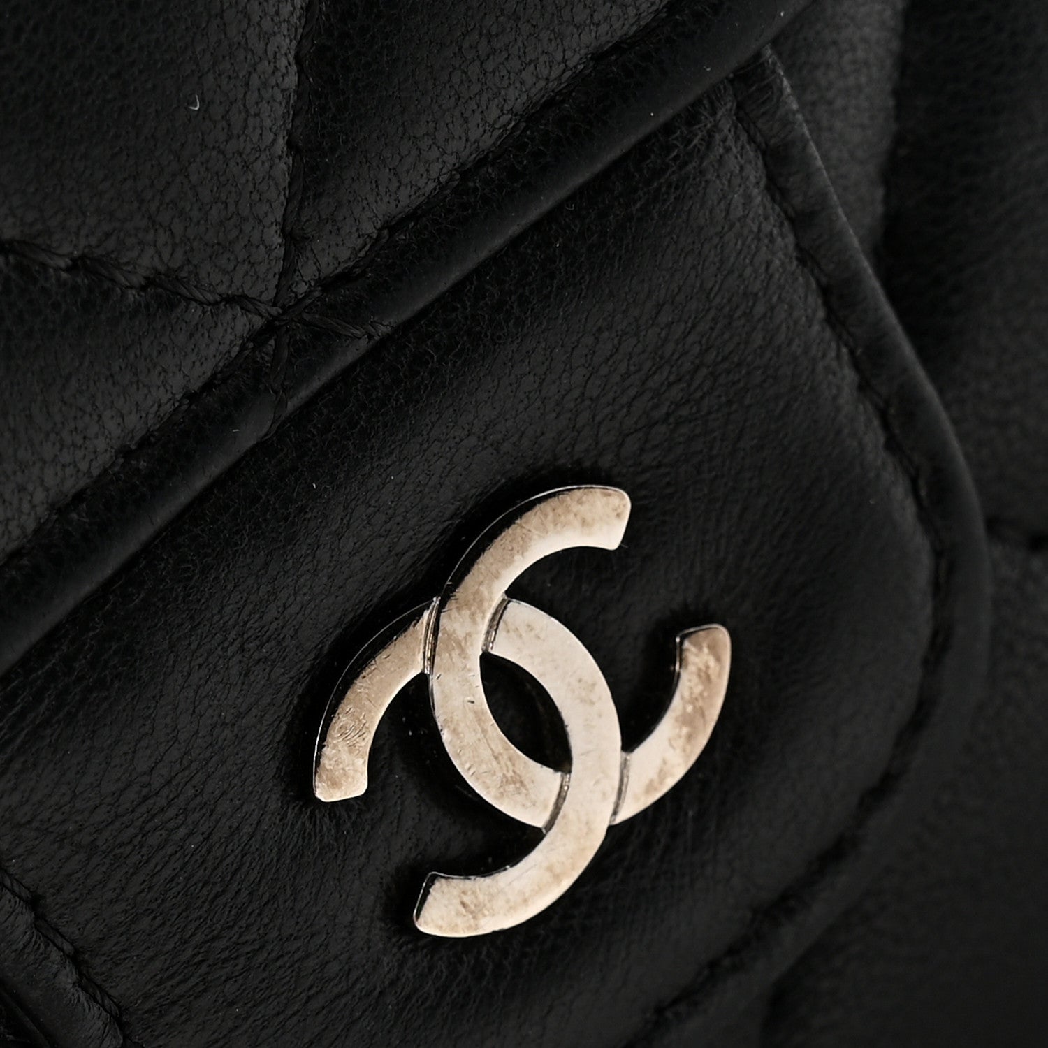 Lambskin Quilted Large Flap Wallet Black