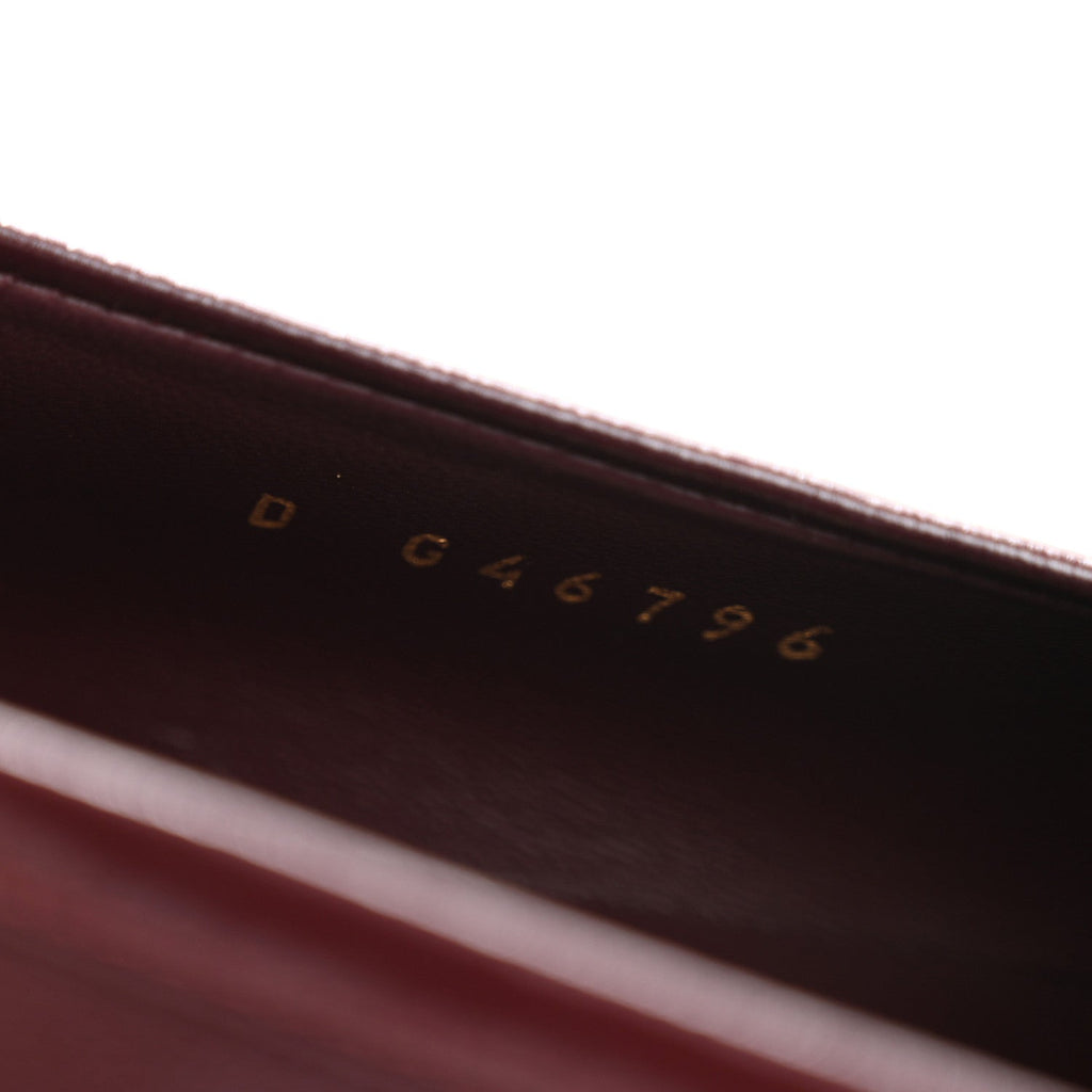 Chanel Shiny Calfskin CC Mocassin Loafers 39 Burgundy