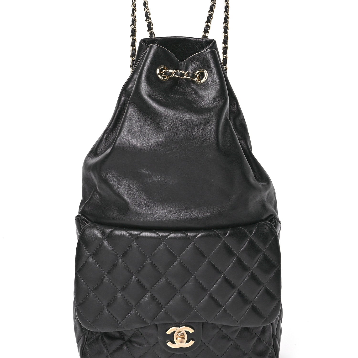 Chanel Lambskin Quilted Large In Seoul Backpack Black
