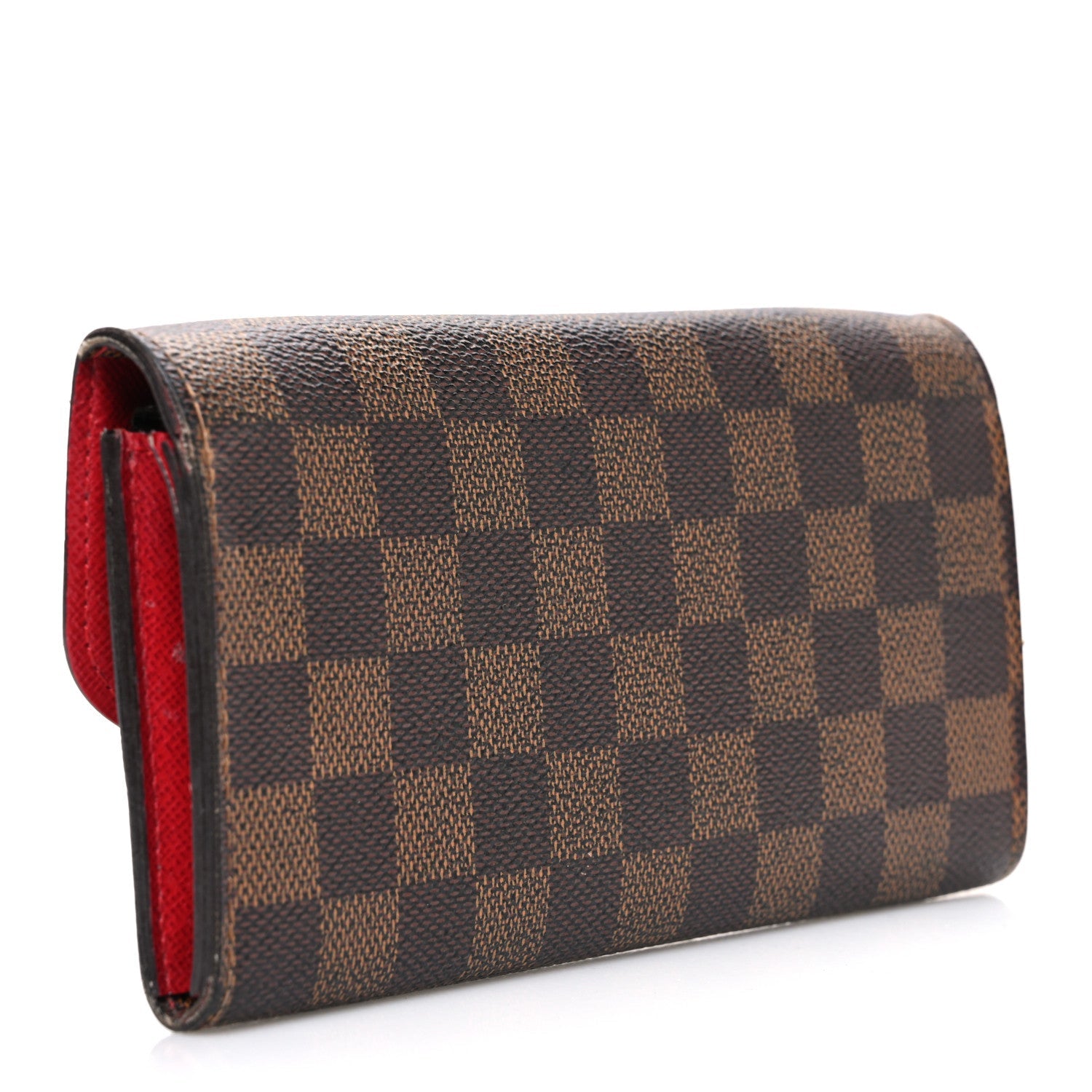 Louis Vuitton Damier Ebene Emilie Wallet Red