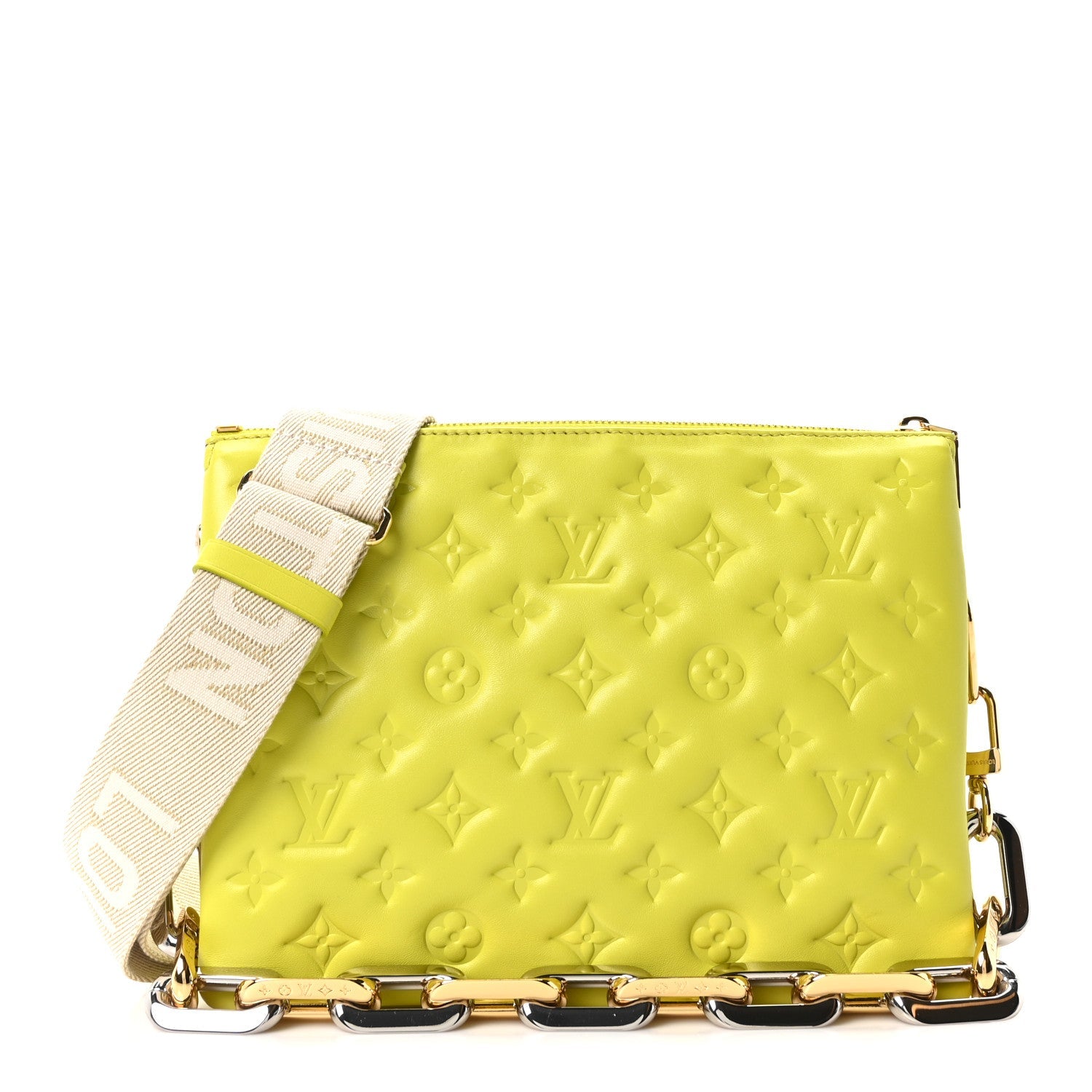 Louis Vuitton Embossed Monogram Coussin PM Vert Acide