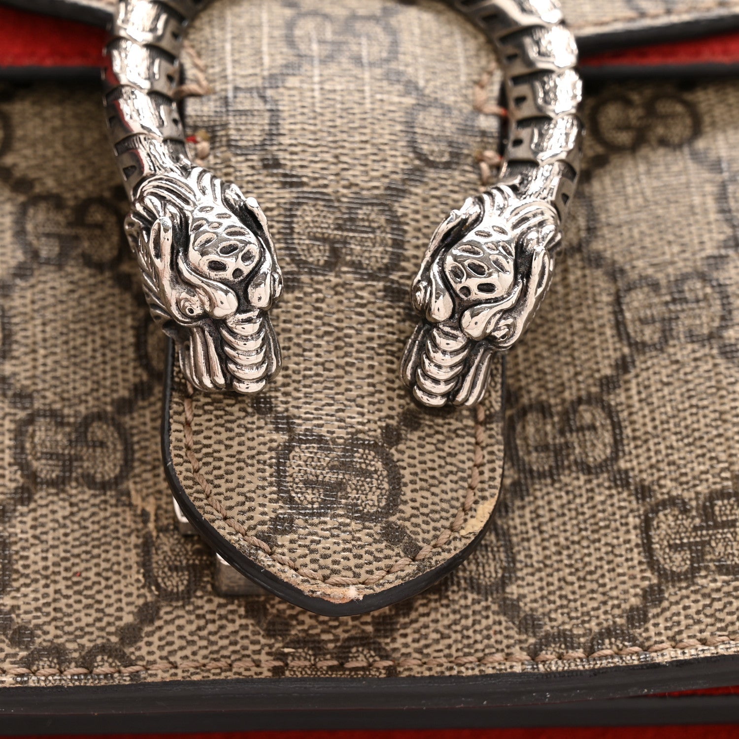 Gucci GG Supreme Monogram Small Dionysus Shoulder Bag Red