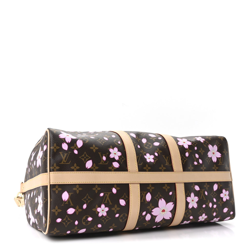 Louis Vuitton LV X TM Monogram Cherry Blossom Keepall Bandouliere 45 Sakura Brown