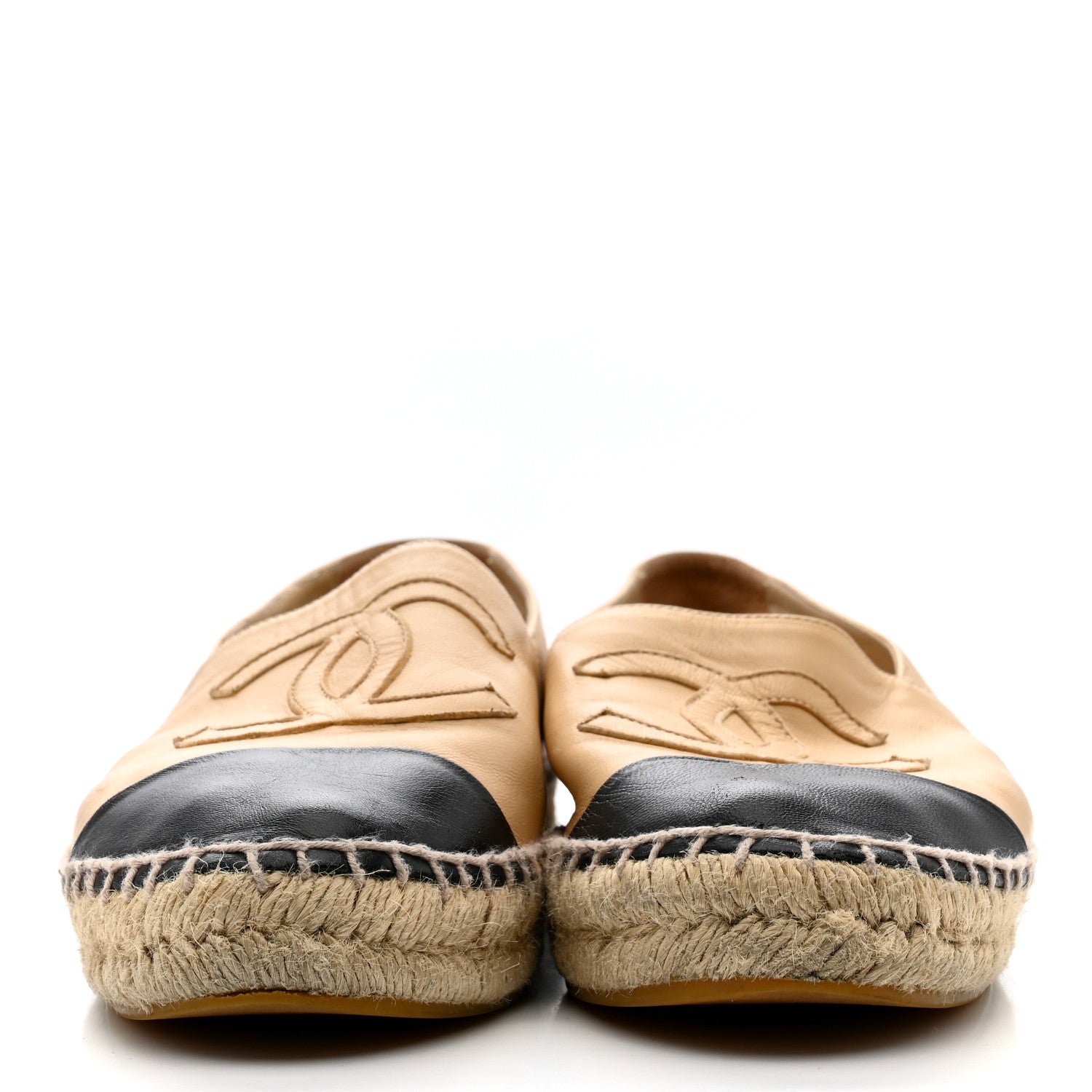 Lambskin CC Espadrilles 39 Beige Black