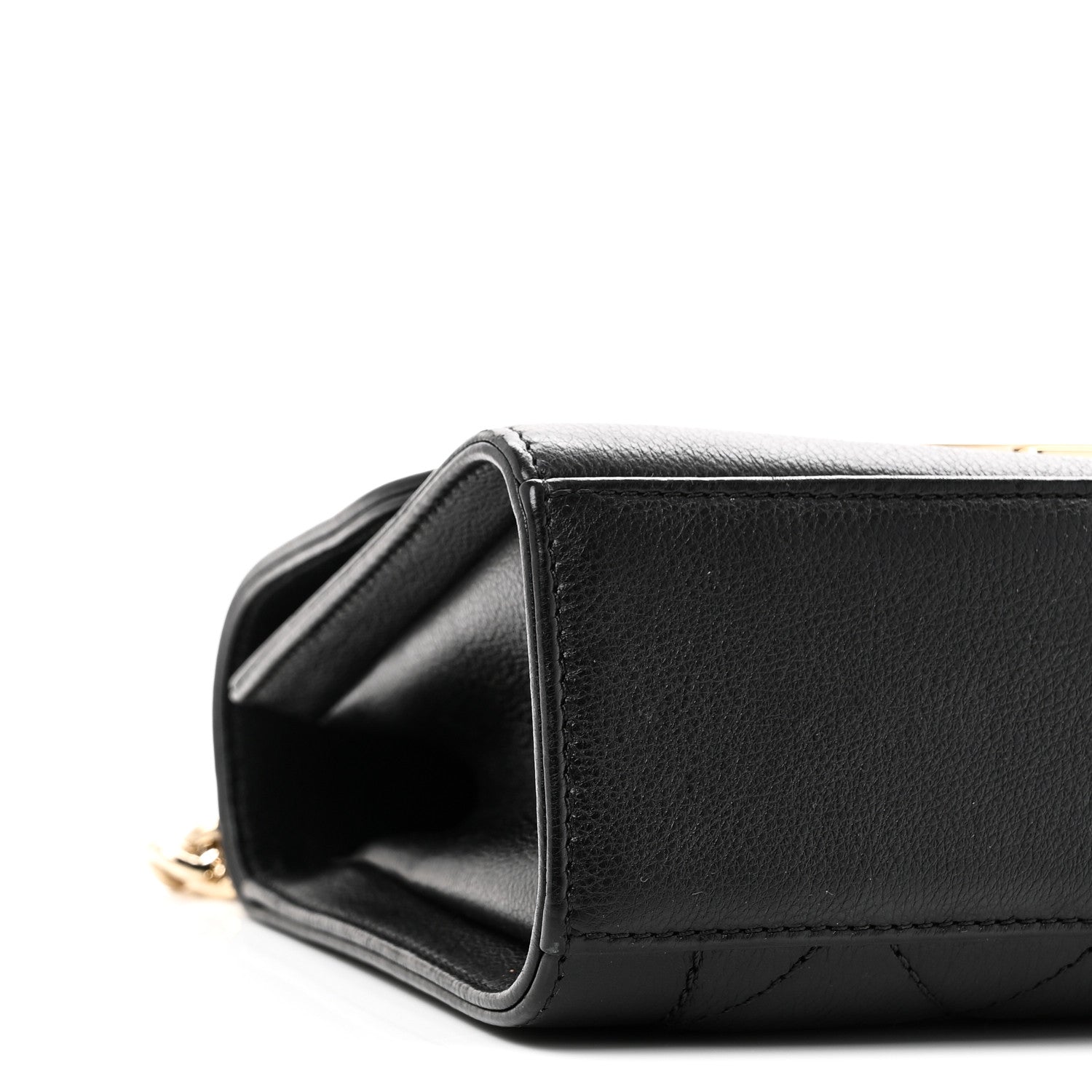 Chanel Grained Calfskin Quilted Small Label Click Flap Bag Black