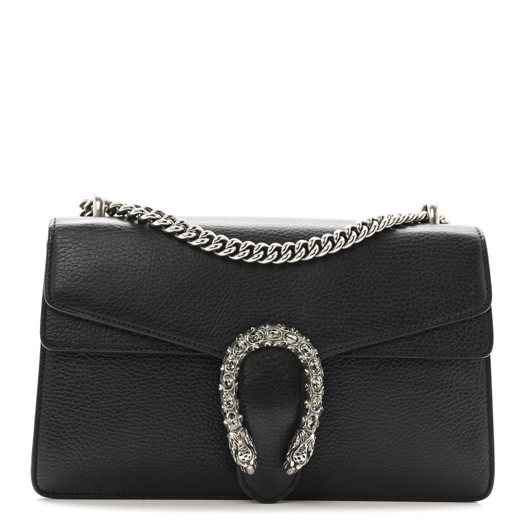 Gucci Pebbled Calfskin Small Dionysus Shoulder Bag Black