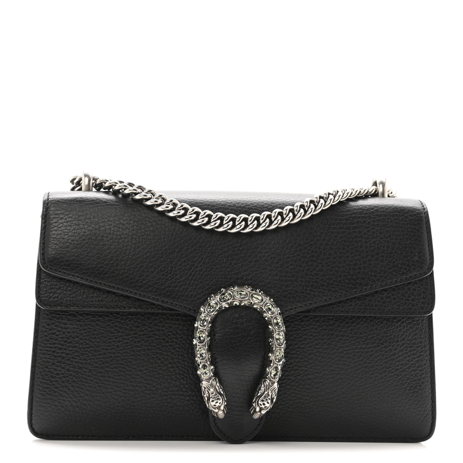 Gucci Pebbled Calfskin Small Dionysus Shoulder Bag Black