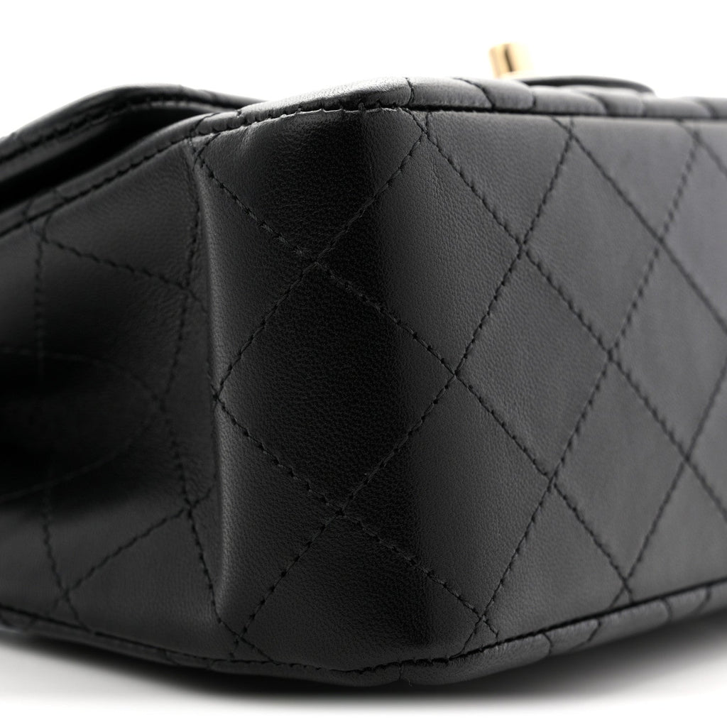 Chanel Lambskin Quilted Mini Square Flap Black