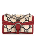 Gucci Tweed GG Monogram Small Dionysus Shoulder Bag White Black Romantic Cherry