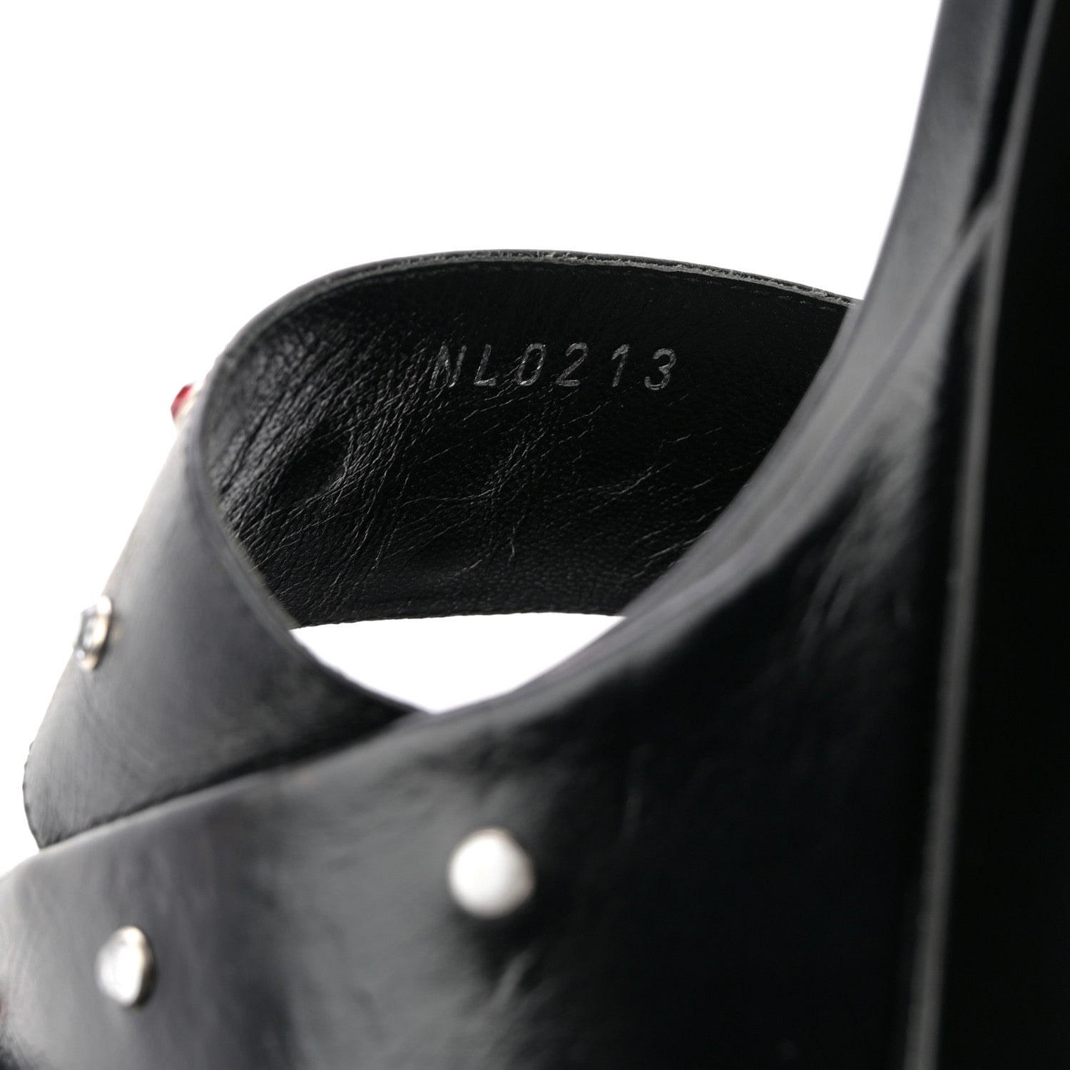 Louis Vuitton Calfskin Studded Fame Platform Sandals 37 Black