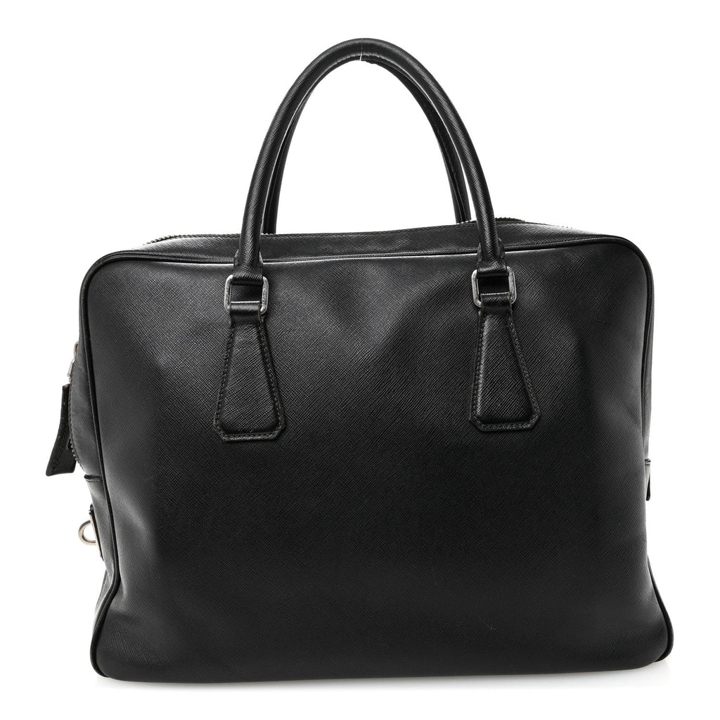Prada Saffiano Travel Briefcase Black