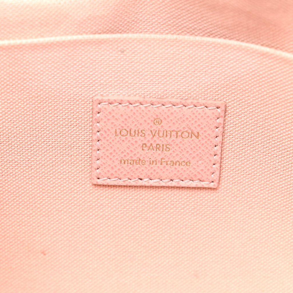 Louis Vuitton Damier Azur Pochette Felicie Chain Wallet Rose Ballerine